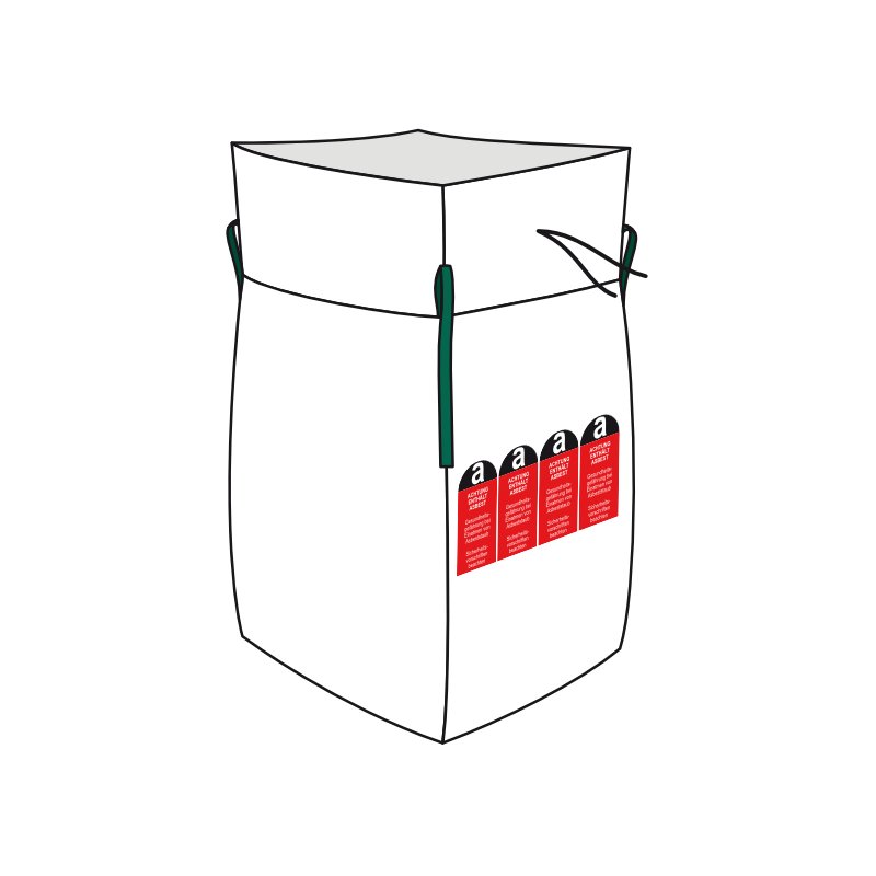 dm-folien Big Bag amiante, 900×900×1100 mm, blanc, 1000 kg capacité de charge