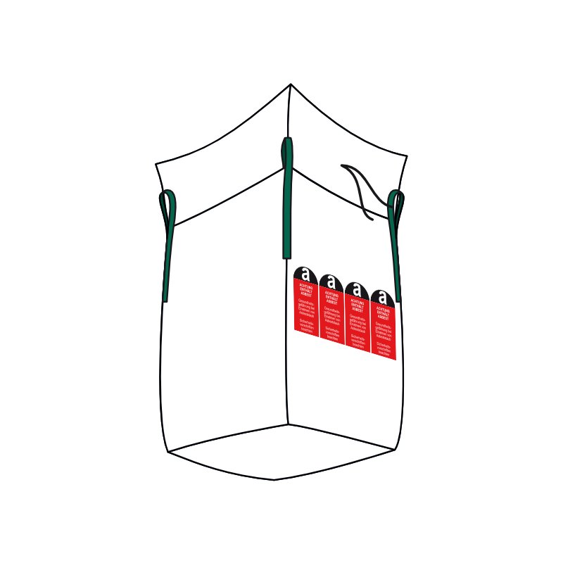 dm-folien Big Bag amiante, 900×900×1100 mm, blanc, 1000 kg capacité de charge