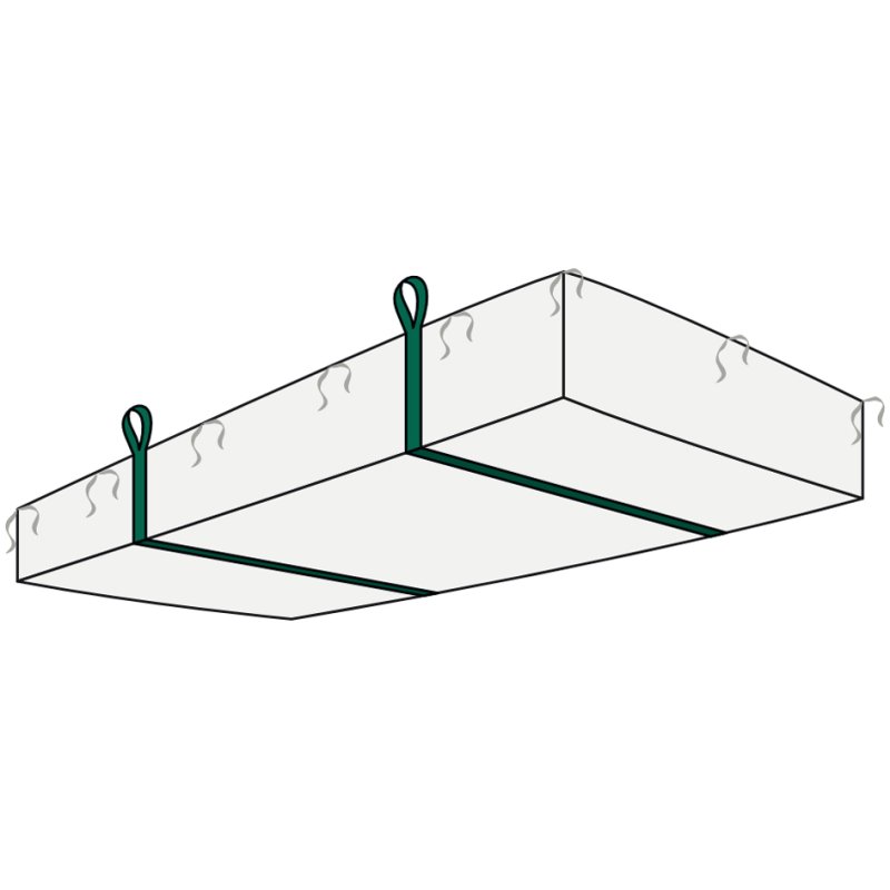 dm-folien big bag panel bag, white, asbestos disposal, 2600×1250×300 mm, 1500 kg load capacity