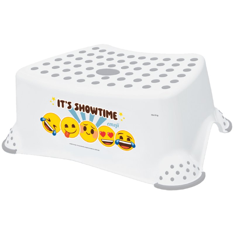 keeeper Tomek Emoji step stool, white, 80 kg load capacity