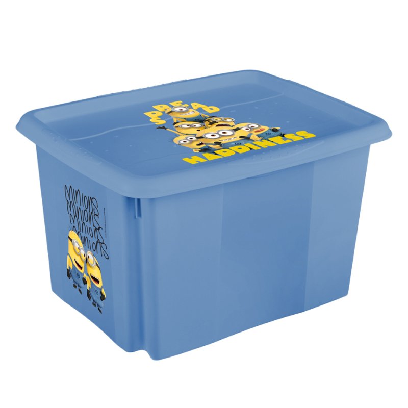 keeeper boîte de rangement Karolina Minions Happiness, 15 L, bleu clair, 380×295×205 mm