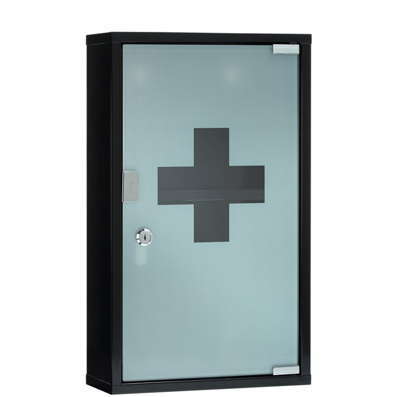 FIRST AID ONLY EHBO-kast DIN 13157, wit metaal, afsluitbaar, 300×120×600 mm