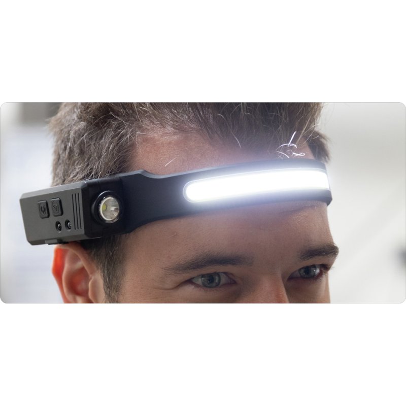 ANSMANN hoofdlamp H, zwart, met sensor, oplaadbaar