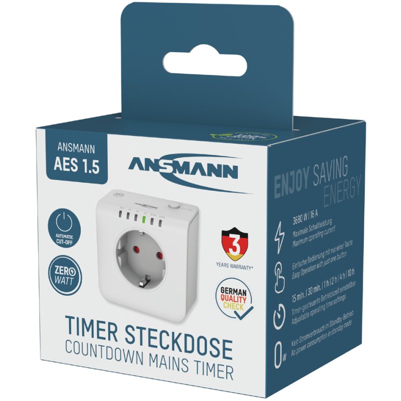 ANSMANN energy-saving socket AES 1.5, time-controlled, white