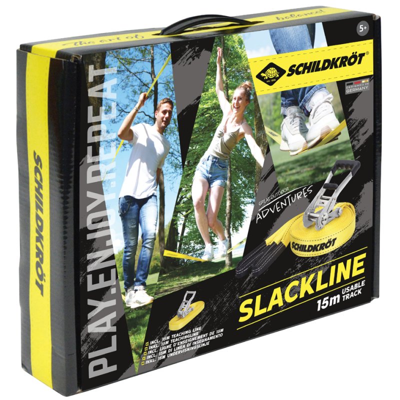 SCHILDKRÖT slackline, 15 m, yellow, 50 mm wide