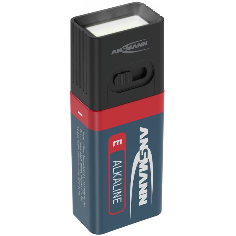 ANSMANN Lampe de poche LED COB, 3 watts, pile 9V, noir