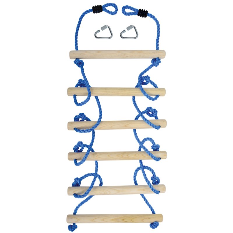 SCHILDKRÖT Jungle Ladder rope ladder, 2.5 m, 6 wooden rungs, 120 kg load capacity