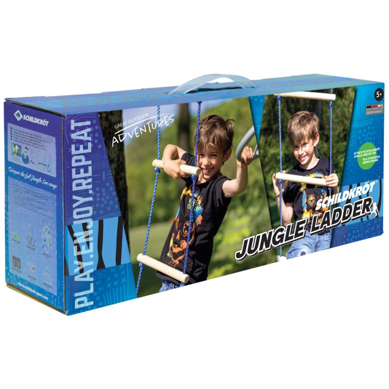 SCHILDKRÖT Jungle Ladder rope ladder, 2.5 m, 6 wooden rungs, 120 kg load capacity