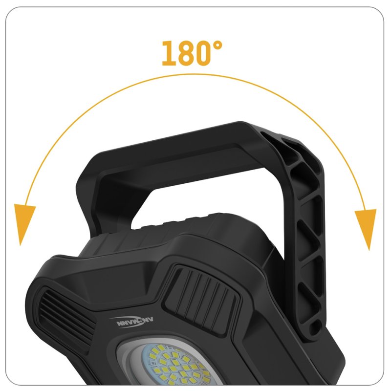 ANSMANN Projecteur LED WL2000R, rechargeable, 2000 lumens, noir