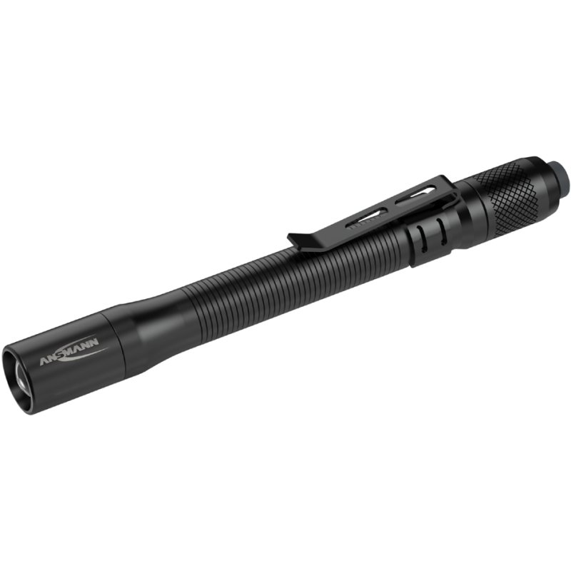 ANSMANN LED pen torch PL130B Zoom, black, 130 lumens, incl. 2x AAA batteries