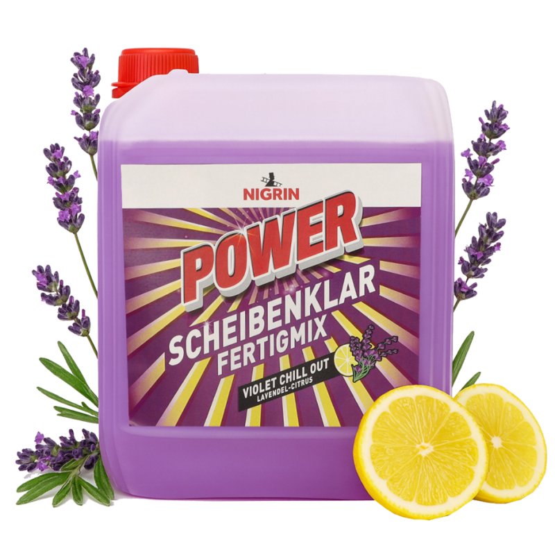 NIGRIN POWER windscreen wiper fluid, ready to use down to -18°C, lavender-citrus scent, 5 l