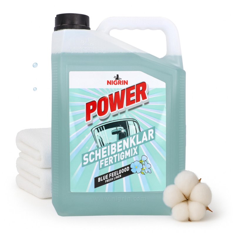 NIGRIN POWER windscreen fluid, ready to use down to -18°C, fresh scent, 5 litres