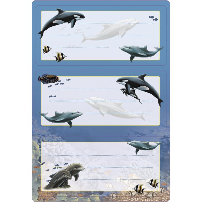 HERMA étiquettes Dauphins, 76×35 mm, autocollantes, 6 pièces