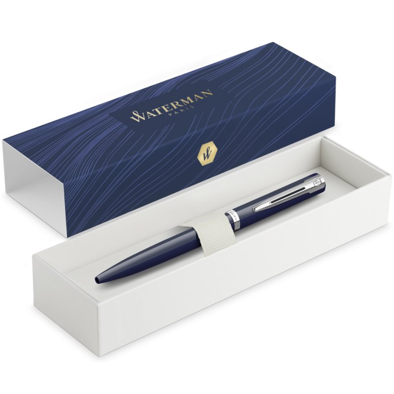 WATERMAN stylo bille Allure Impression, laqué noir, détails couleur or, recharge bleue