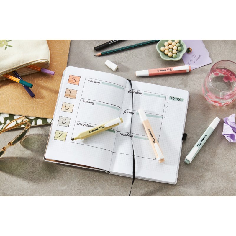 STABILO markeerstift swing cool NatureCOLORS, couleurs naturelles, étui 6 pièces