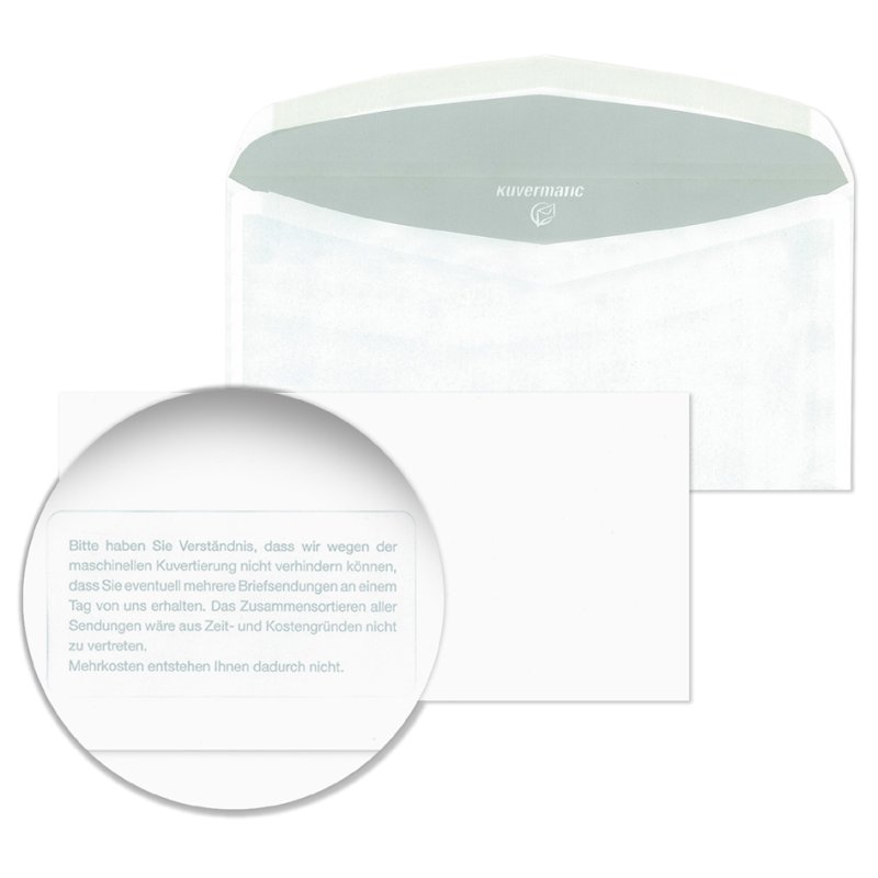MAILmedia envelopes with window on left, white, 45×90 mm, 1000 pieces