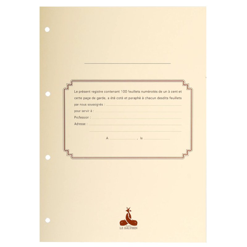 Le Dauphin refill for legal binder, 100 sheets 80 g, numbered and hole punched