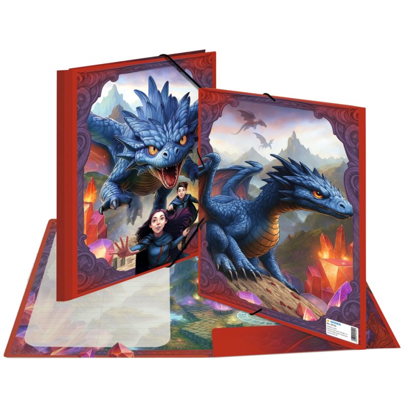 HERMA serviette élastique DRAGON, 244 × 320 mm, 3 rabats intérieurs