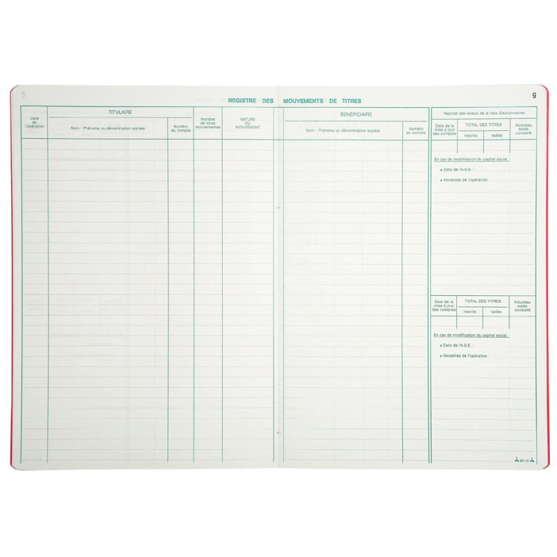 Le Dauphin stitched register, 40 numbered pages, 95 g paper, sorted colours