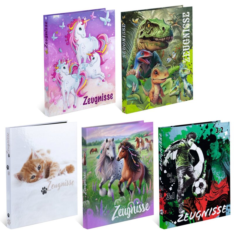 HERMA classeurs à anneaux Zeugnis assortiment, DIN A4, carton robuste, mécanisme 4-anneaux, 10 pièces