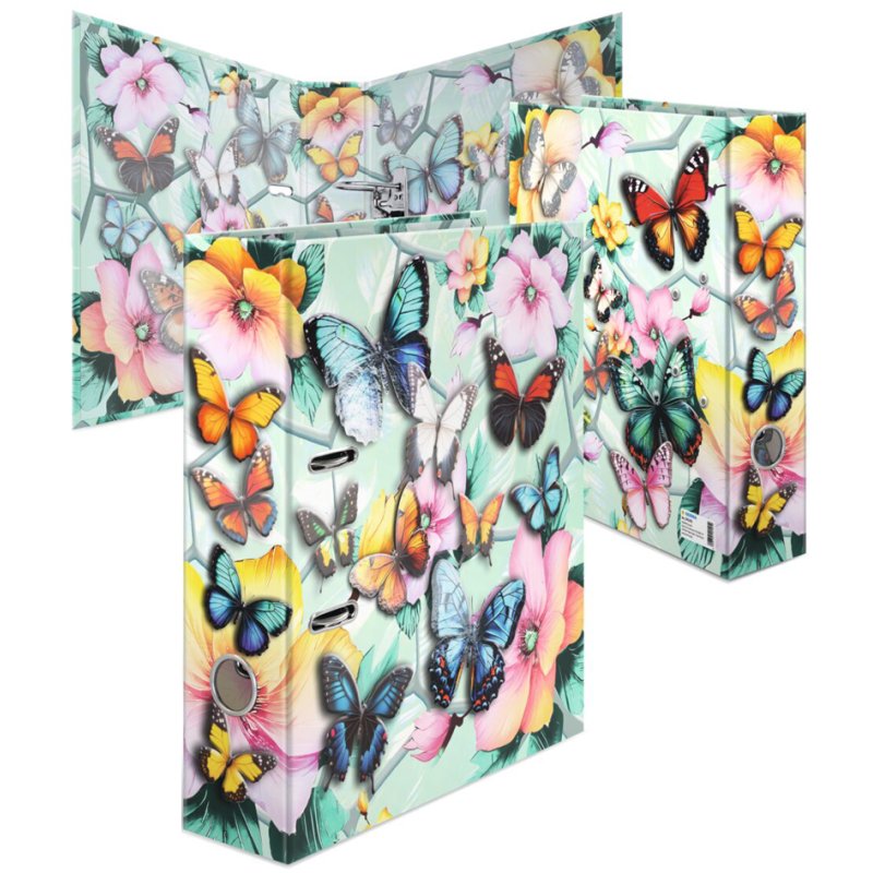 HERMA motif lever arch file Butterflies, DIN A4, 70 mm, sturdy cardboard