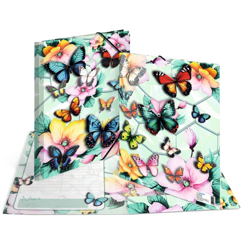HERMA chemise à élastique, 244 × 320 mm, 3 rabats intérieurs, design papillon