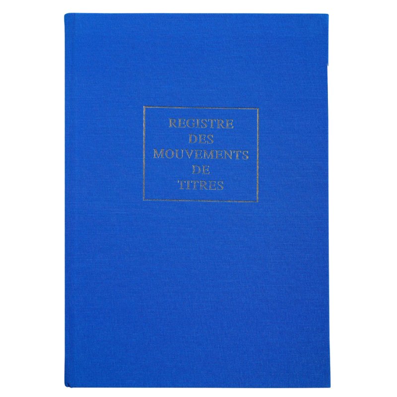 Le Dauphin registre Mouvements de titres, 297 x 210 mm, reliure toile bleue, 112 pages