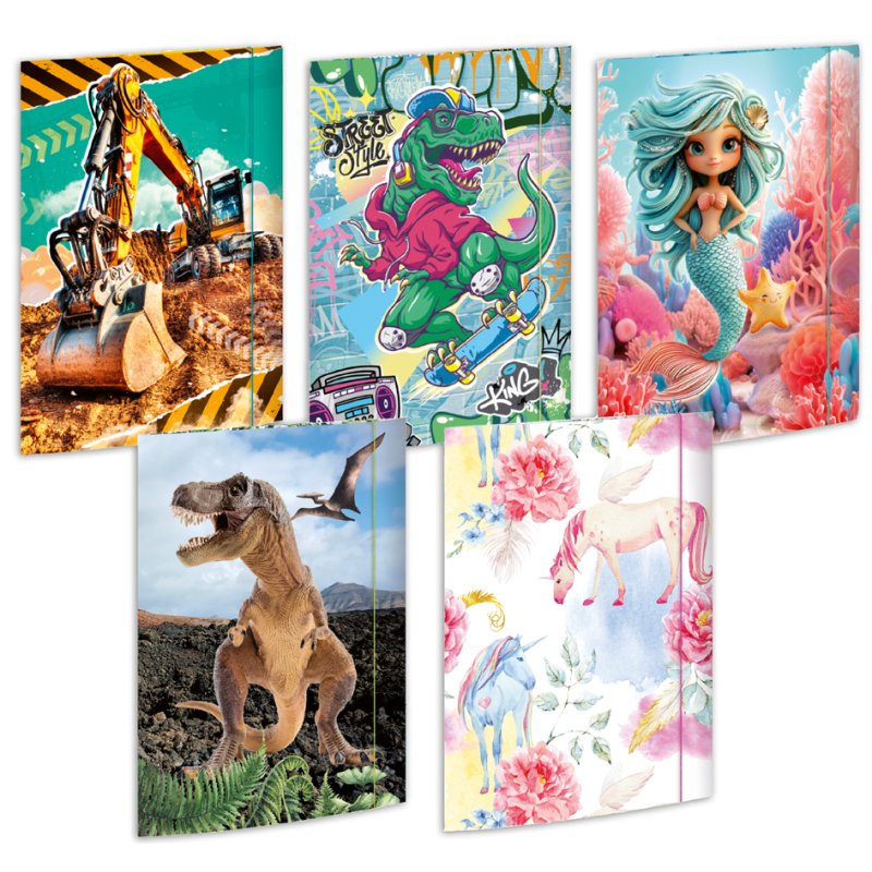 RNK Verlag drawing folder Trend, A3 cardboard, elastic closure, 15 pieces
