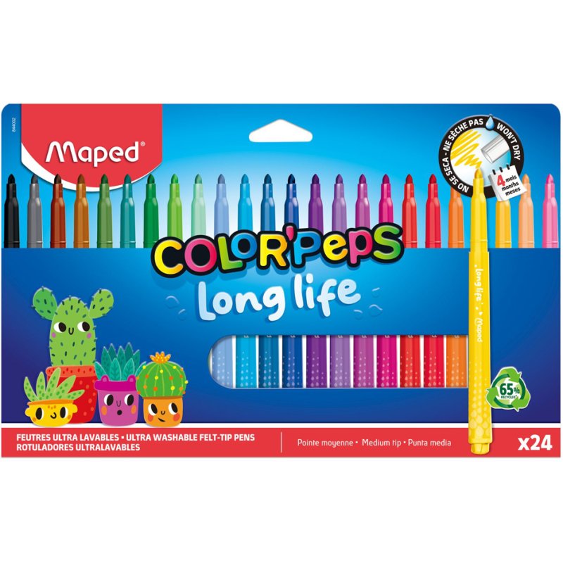 Maped feutres COLOR'PEPS Long Life 2, 12 pièces, 1,5 mm