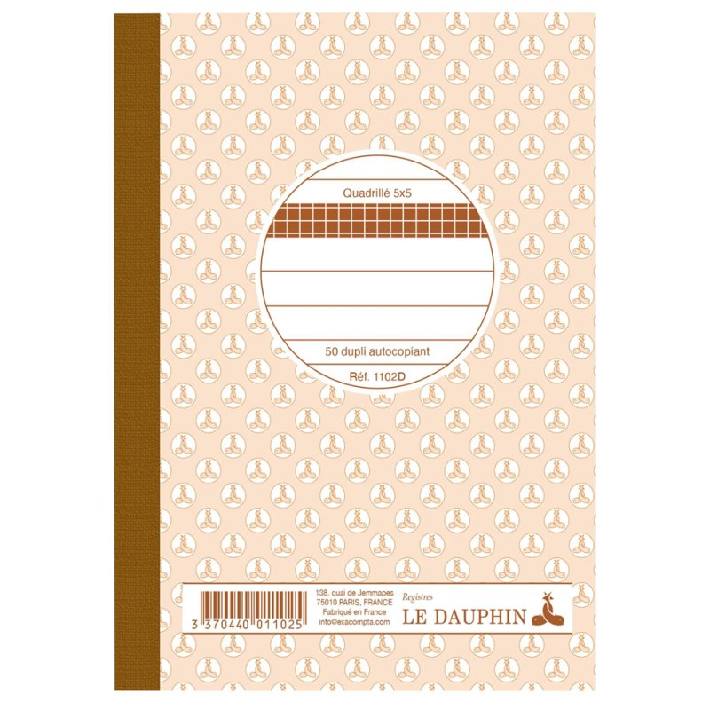 Le Dauphin manifold Papier autocopiant Quadrillé, 210×148 mm, tripli, 50 feuilles
