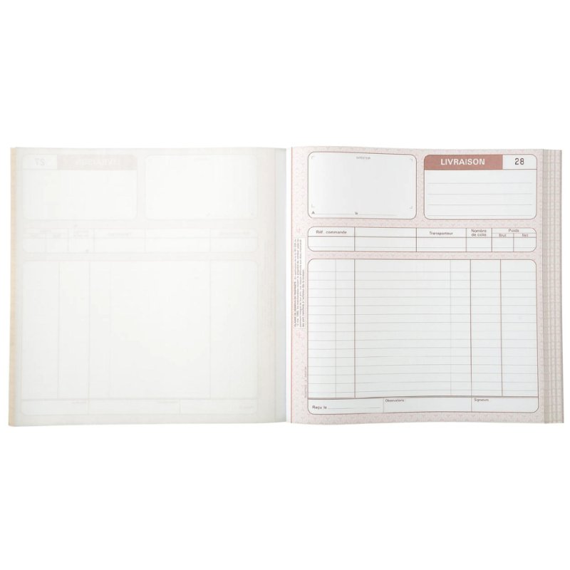 Le Dauphin doorschrijfblok Livraisons, 210 × 210 mm, 2-voudig, 50 genummerde bladen
