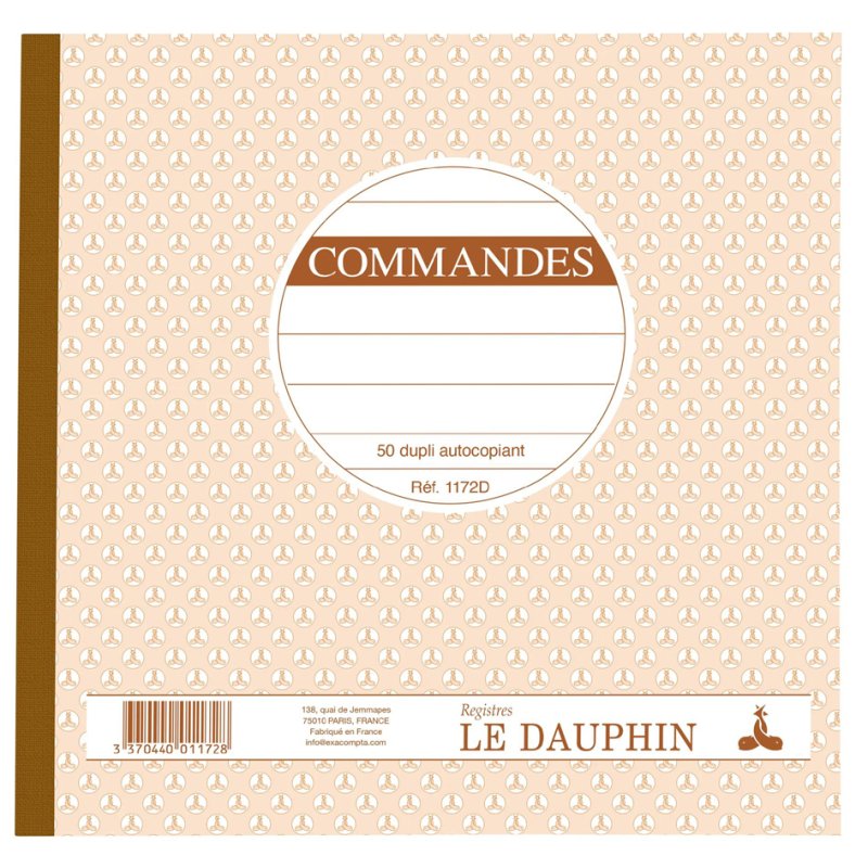 Le Dauphin bloc autocopieur Commandes, 3 exemplaires, 210×148 mm, 50 feuilles
