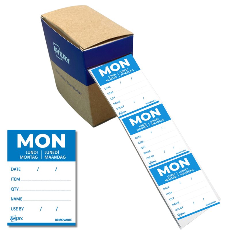 AVERY Zweckform étiquettes de jour MON, 40×56 mm, bleu, 500 pièces