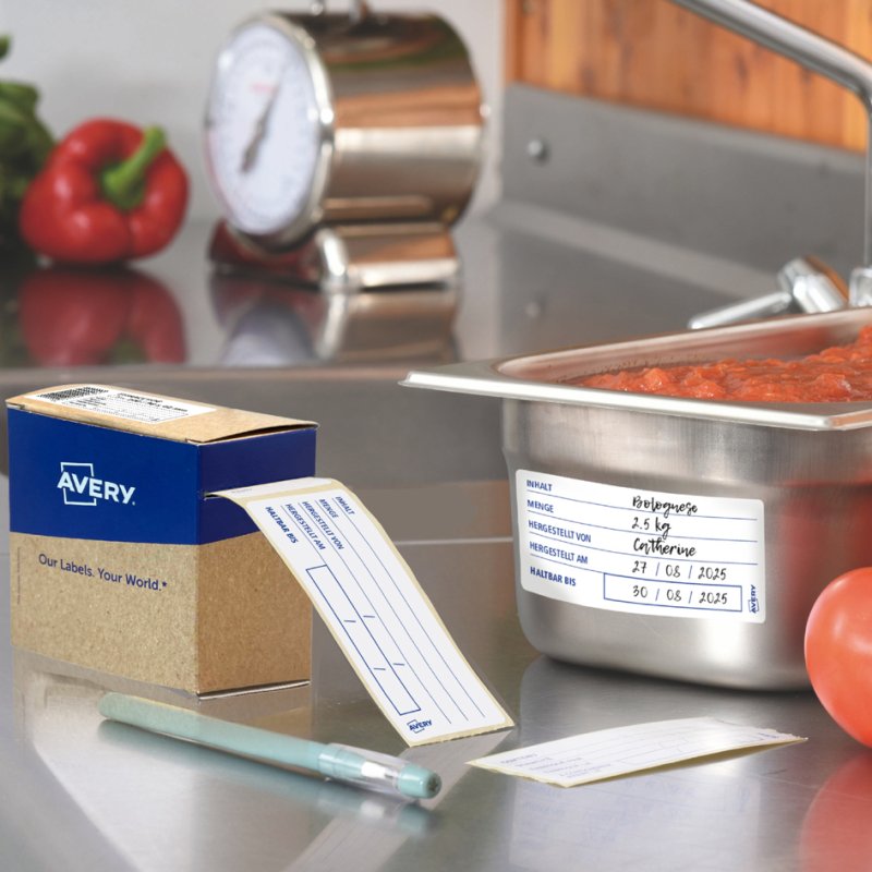 AVERY Zweckform Étiquettes alimentaires HACCP, 98 × 40 mm, blanc, 300 pièces