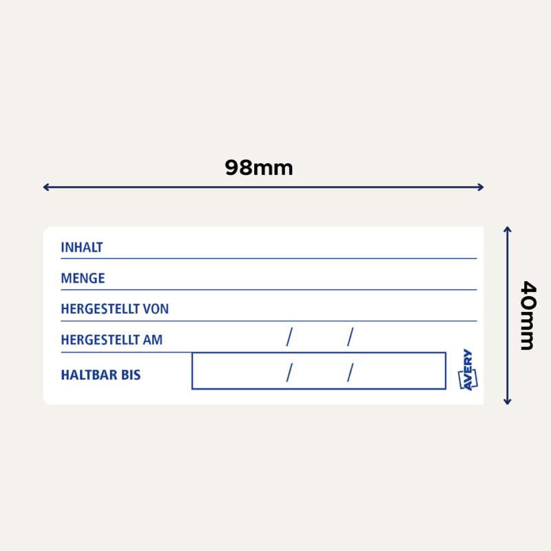 AVERY Zweckform HACCP food labels, 98 × 40 mm, white, 300 pieces