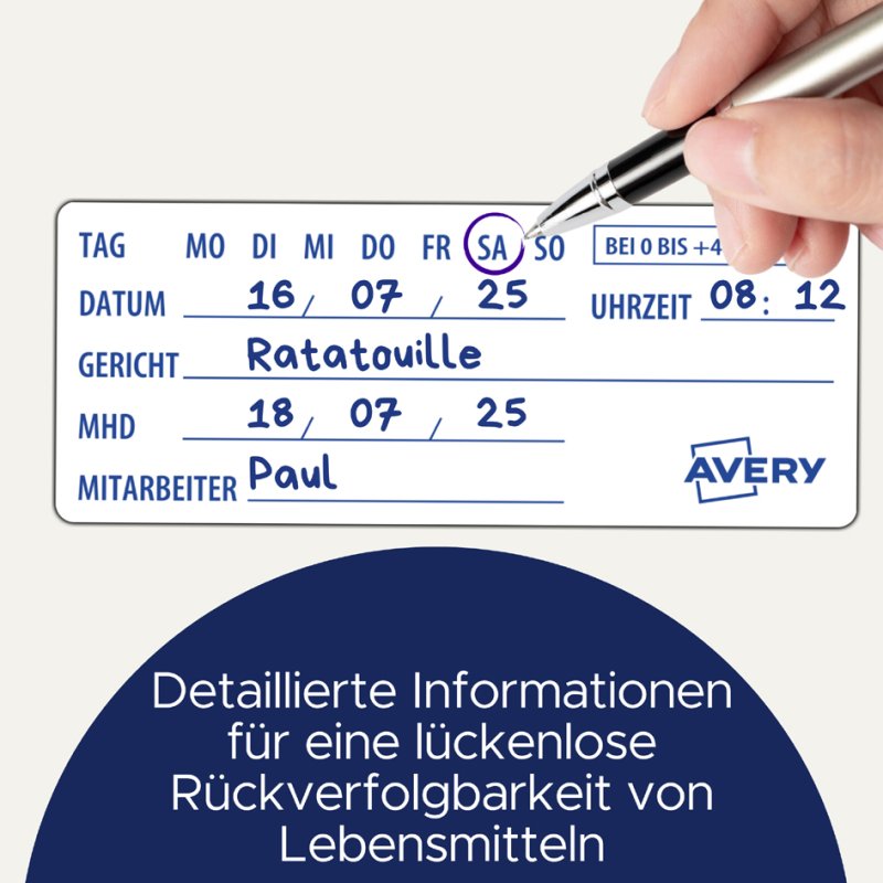 AVERY Zweckform nutrition labels Lebe, 98 × 40 mm, white, 300 pieces