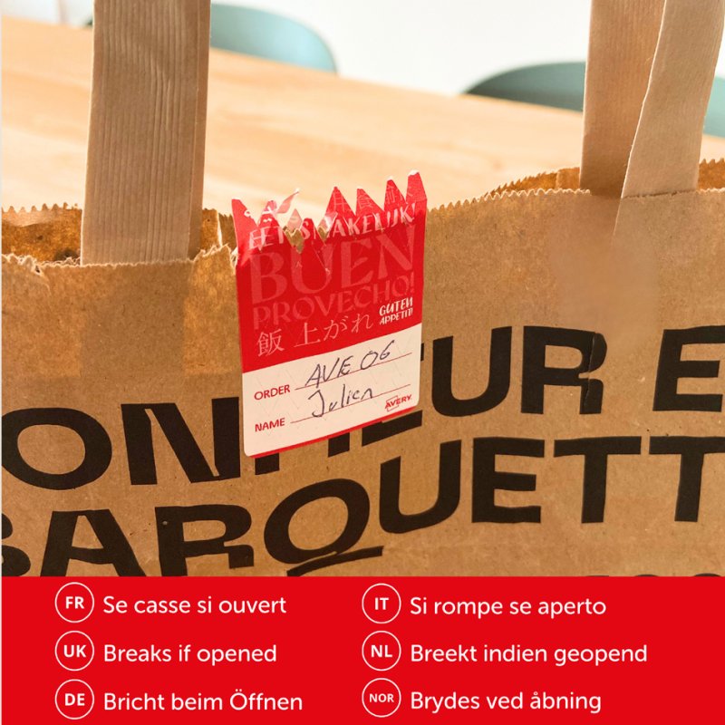 AVERY Zweckform closure labels Bon Appetit, 40 × 95 mm, red/white, 250 pieces