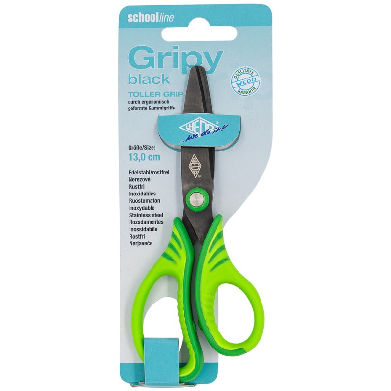 WEDO ciseaux de loisirs créatifs Gripy black, 175 mm, acier inoxydable, poignée ergonomique
