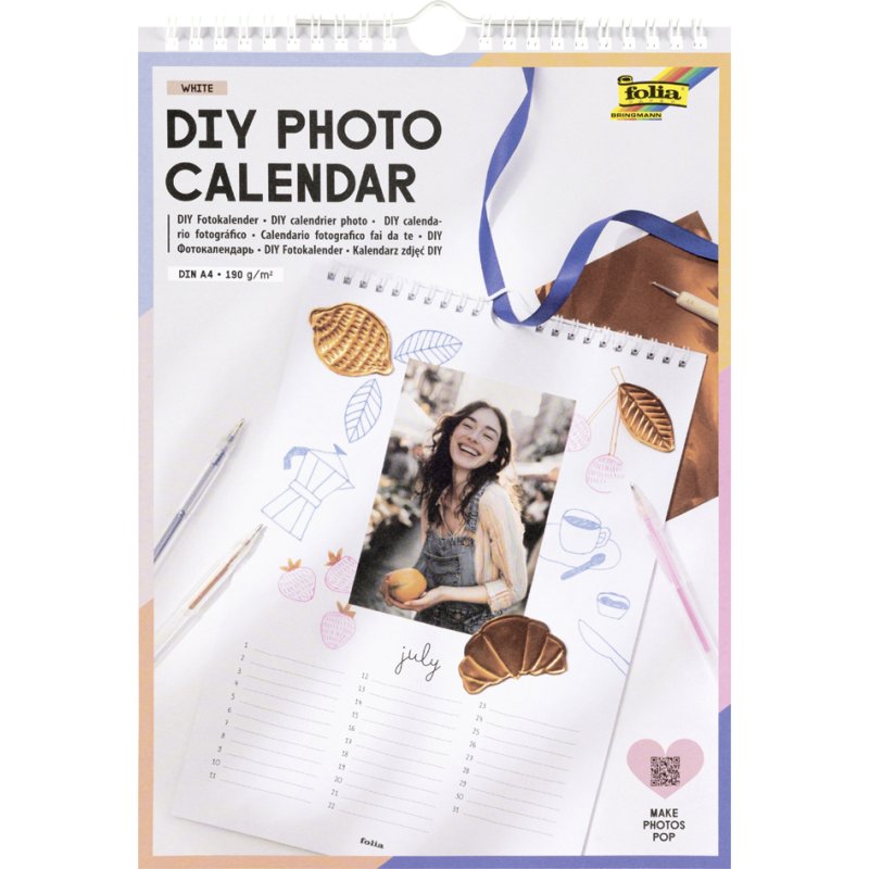 folia DIY fotokalender, A4, wit papier 190 g/m², spiraalgebonden