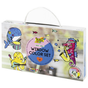 folia Window Color set BASIC SMALL, 10 × 30 ml, 9 kleuren + contouren