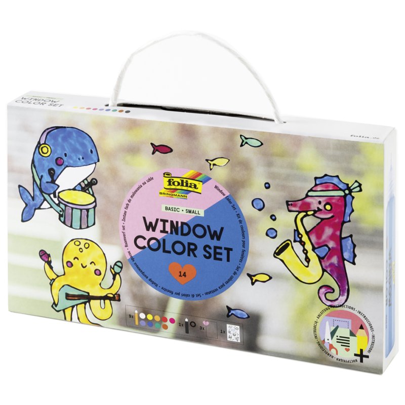 folia Window Color set BASIC SMALL, 10 × 30 ml, 9 kleuren + contouren