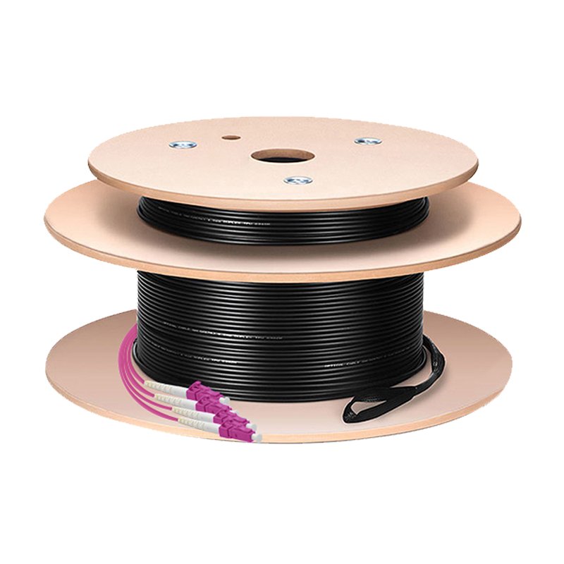 LogiLink Câble fibre optique professionnel U-DQ(ZN)BH, OM4, 10 m, noir