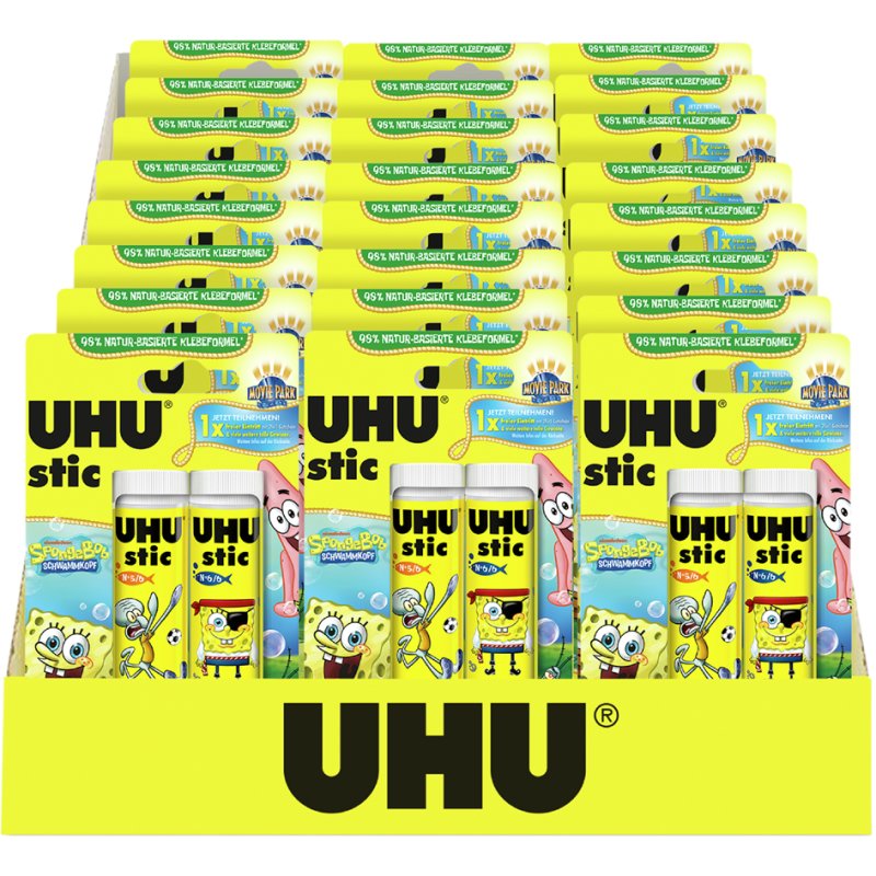 UHU bâton de colle stic SpongeBob, 2 × 21 g, display 24 pièces