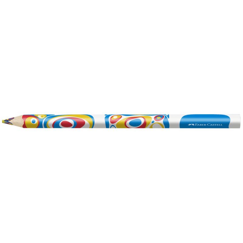 Faber-Castell crayon arc-en-ciel Jumbo Fantasy Colours, triangulaire, remplissage tricolore, 5,3 mm
