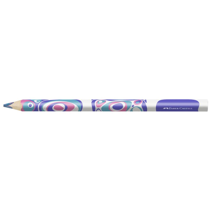 Faber-Castell crayon arc-en-ciel Jumbo Fantasy Colours, triangulaire, remplissage tricolore, 5,3 mm