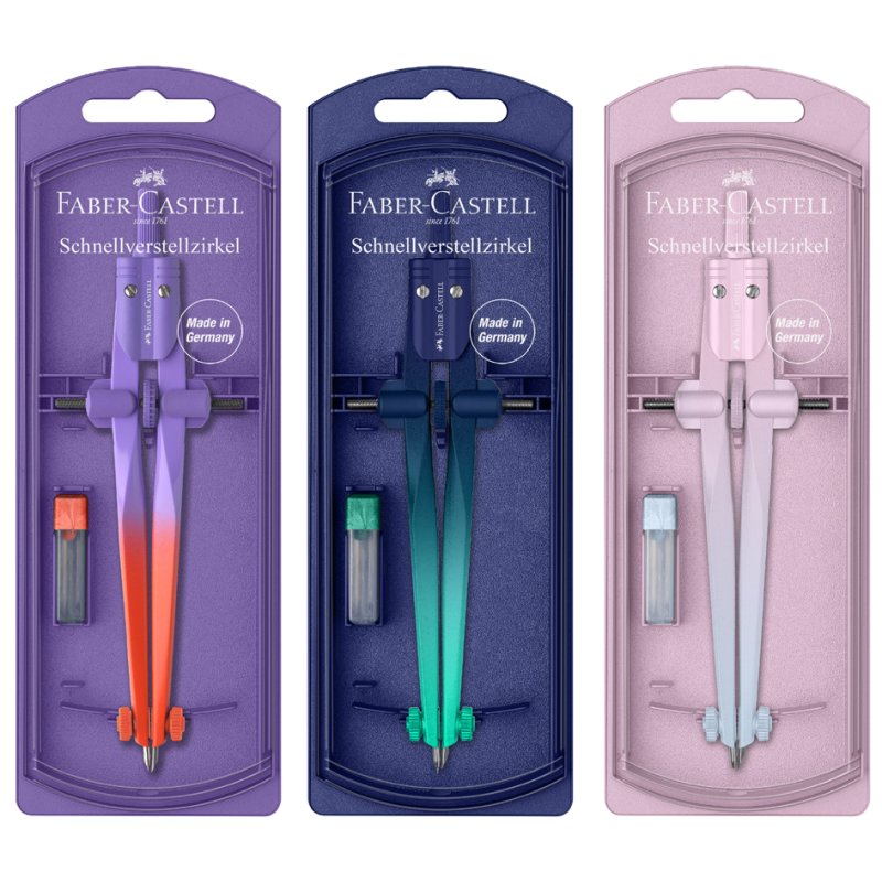 Faber-Castell compas, guidage par engrenage, diamètre 340 mm, 5 pièces