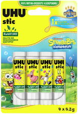 UHU lijmstiften stic ReNATURE SpongeBob, oplosmiddelvrij, 4 stuks × 8,2 g