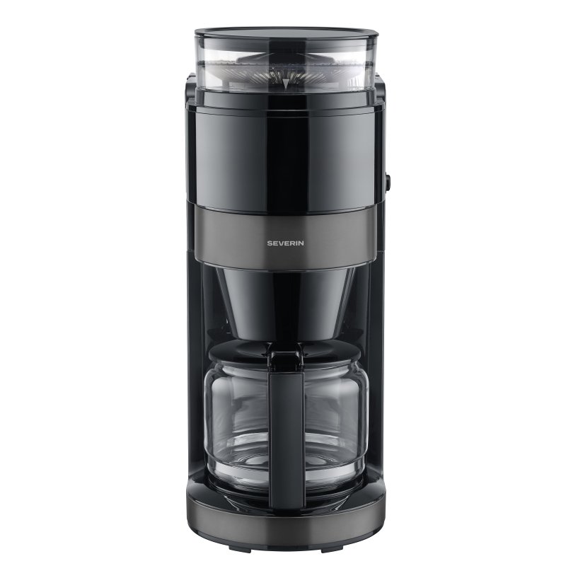SEVERIN coffee maker with grinder KA 4830, black, glass jug, 10 cups, timer