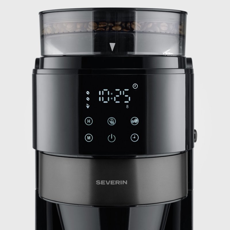 SEVERIN coffee maker with grinder KA 4831, black, thermal jug, 8 cups, timer
