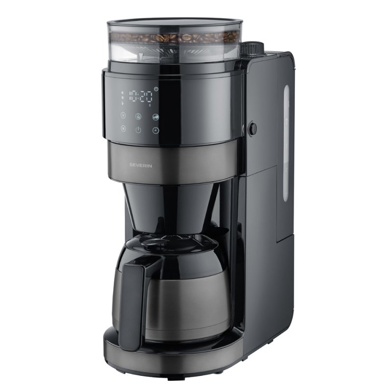 SEVERIN coffee maker with grinder KA 4831, black, thermal jug, 8 cups, timer